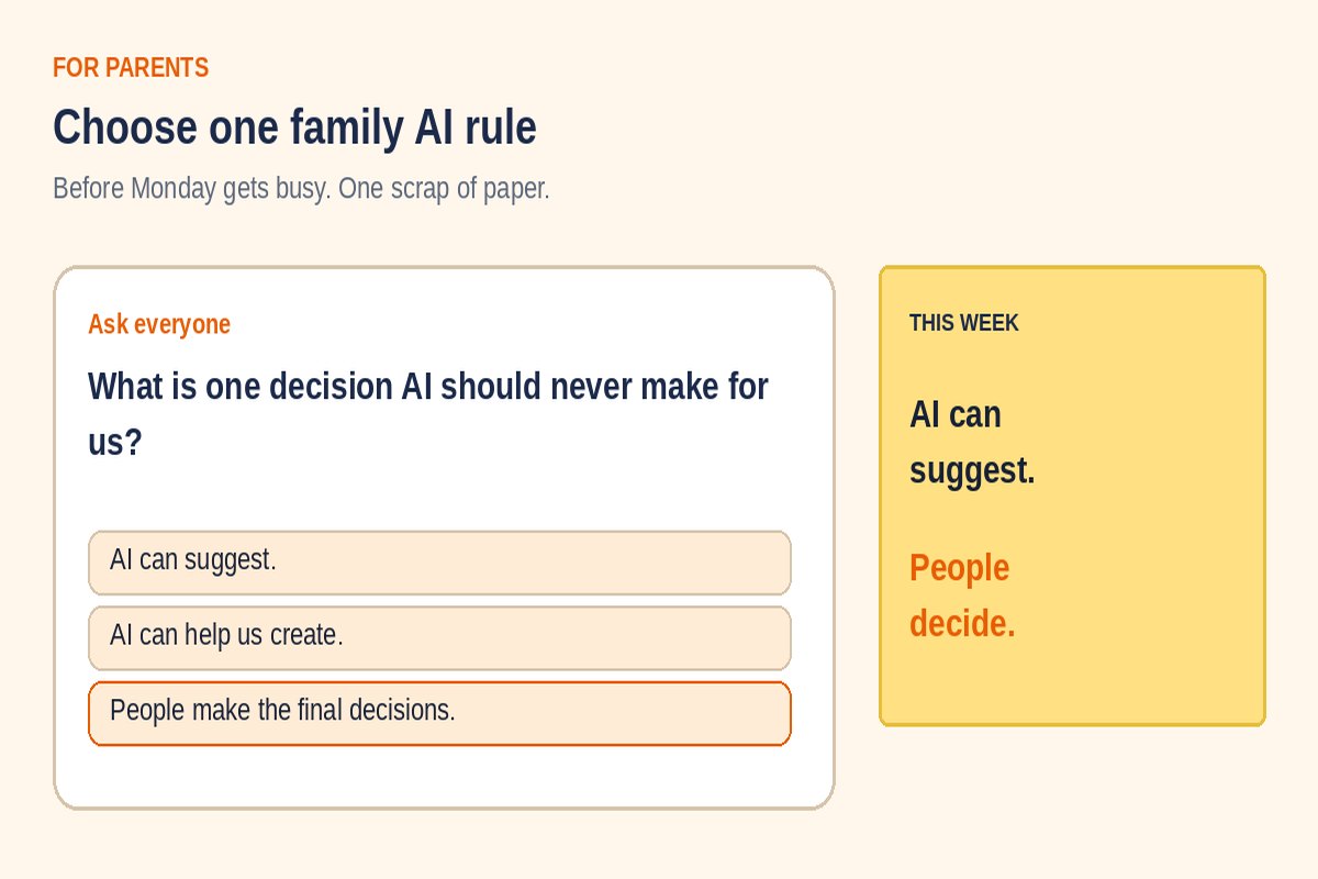 One scrap of paper, one week: AI can suggest. People make the final decisions.